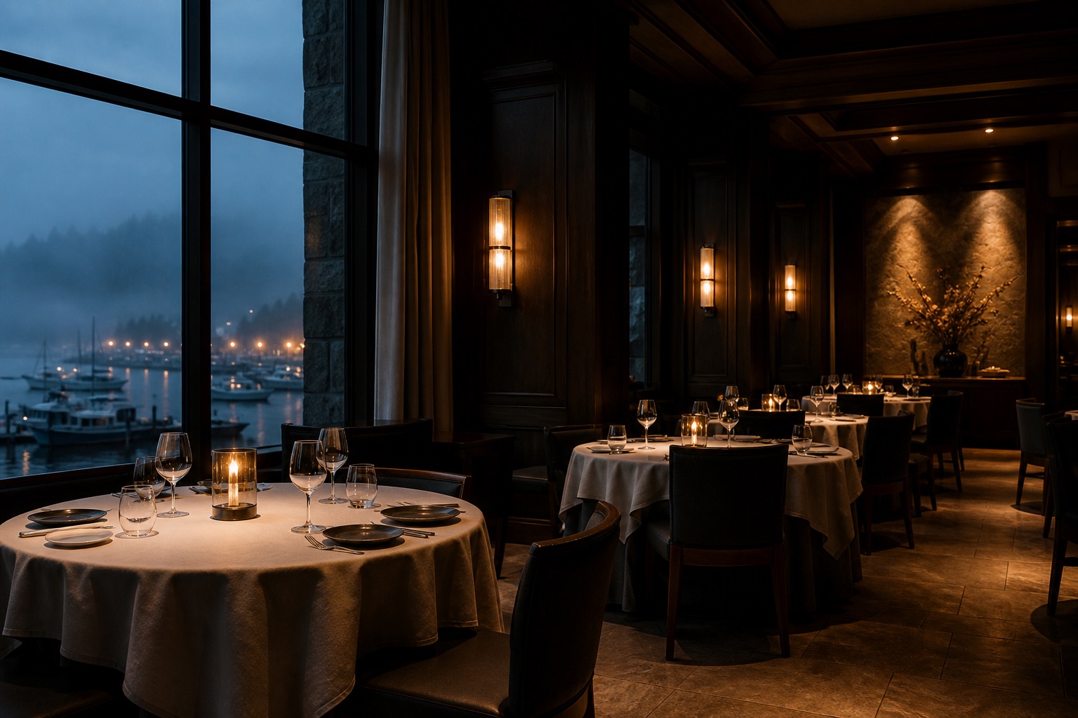 Emtec dining room at dusk